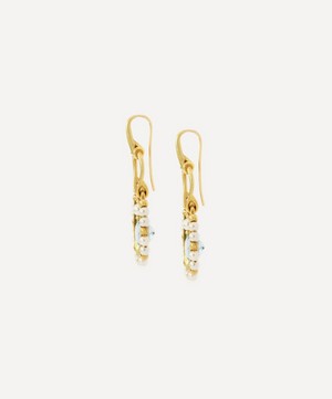 Kojis - 14ct Gold Aquamarine And Pearl Earrings image number 2