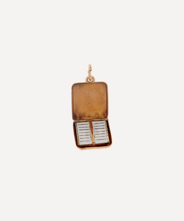 Kojis - 14ct Gold Vintage Enamel Cigarette Case Charm image number null