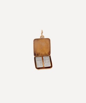 Kojis - 14ct Gold Vintage Enamel Cigarette Case Charm image number 0