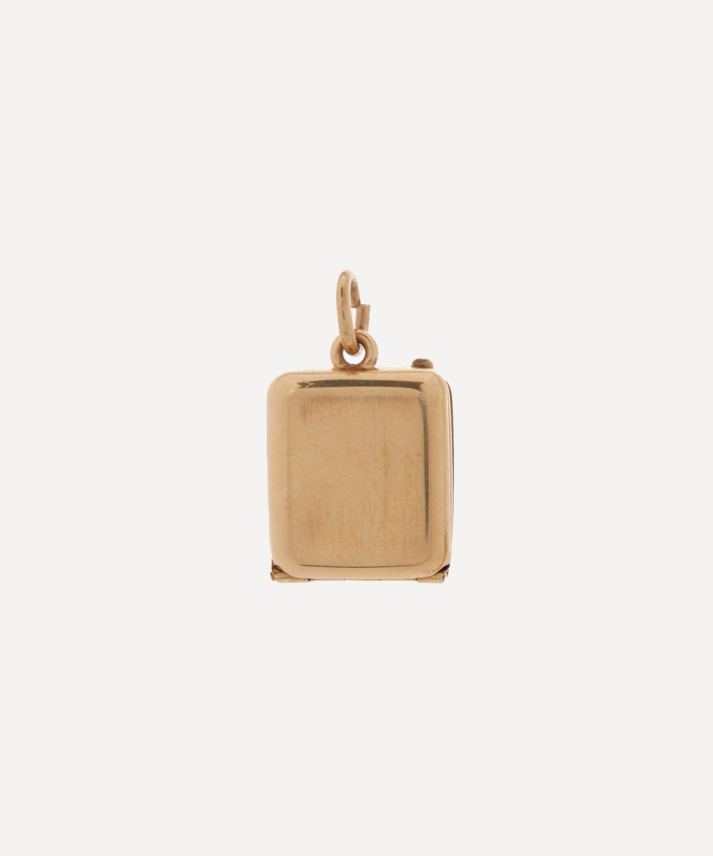 Kojis - 14ct Gold Vintage Enamel Cigarette Case Charm image number 3