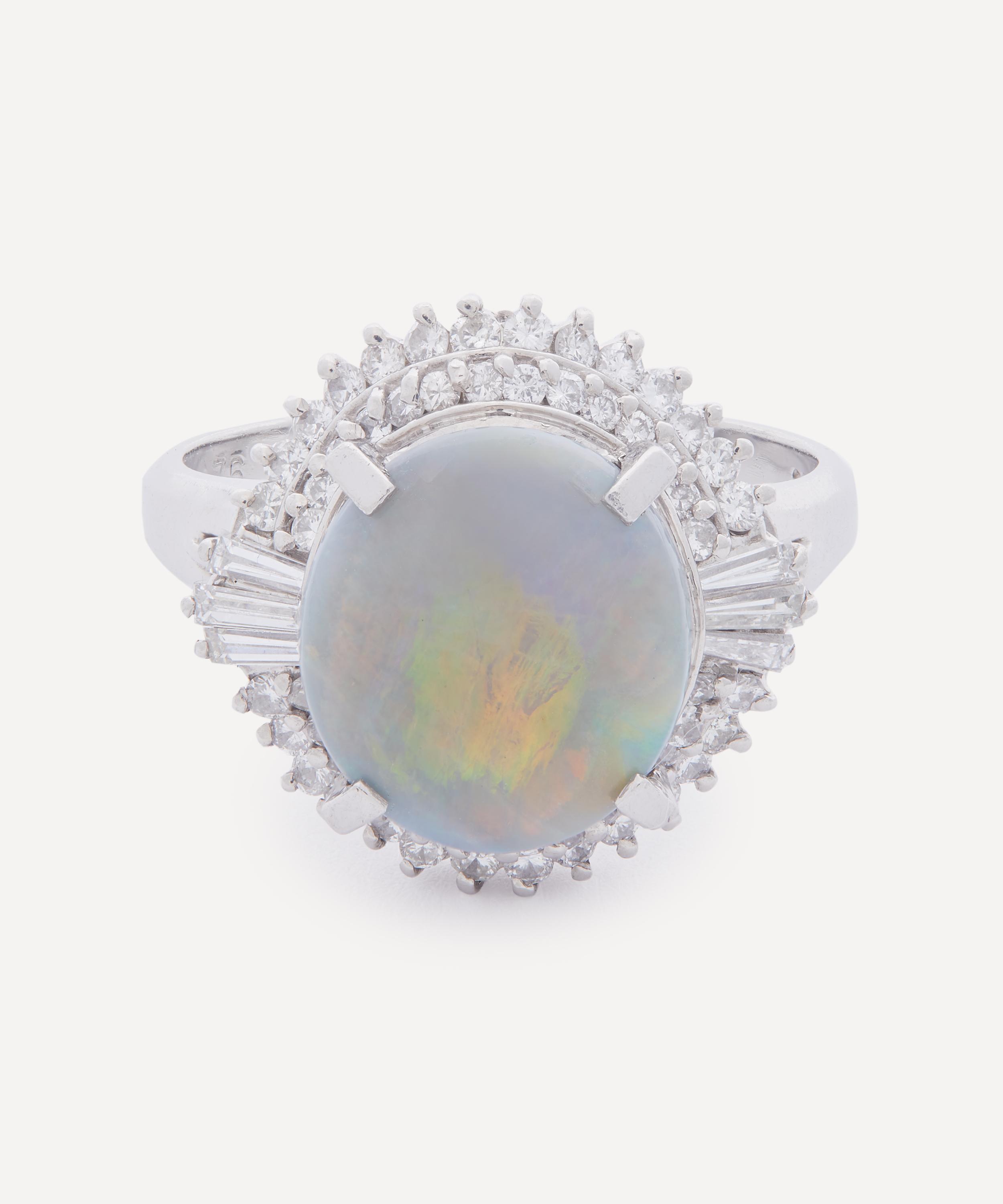 Kojis - Platinum Boulder Opal and Diamond Cocktail Ring image number 0