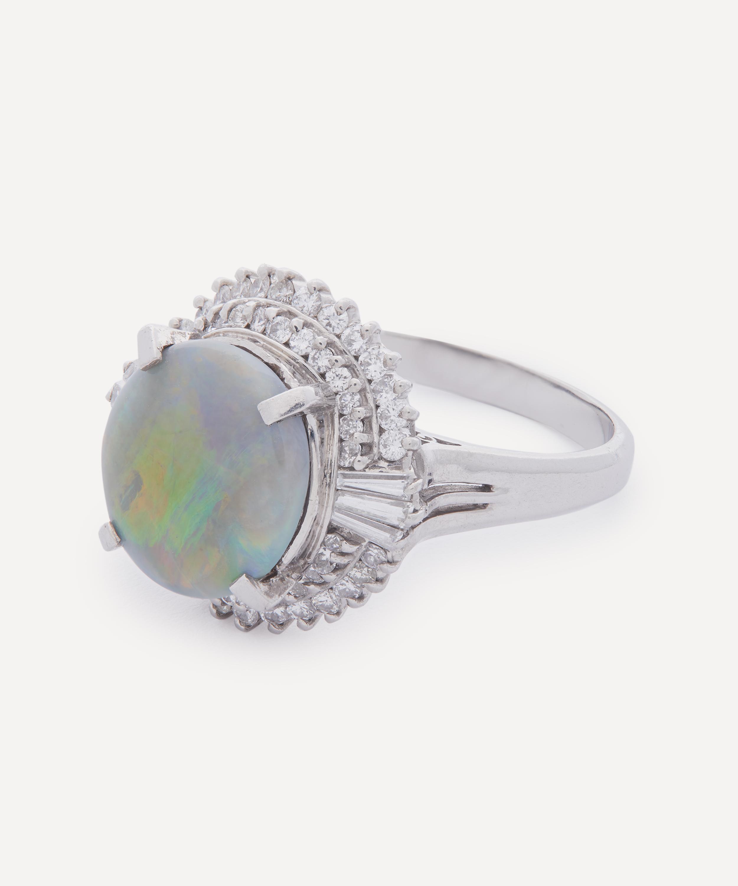 Kojis - Platinum Boulder Opal and Diamond Cocktail Ring image number 2