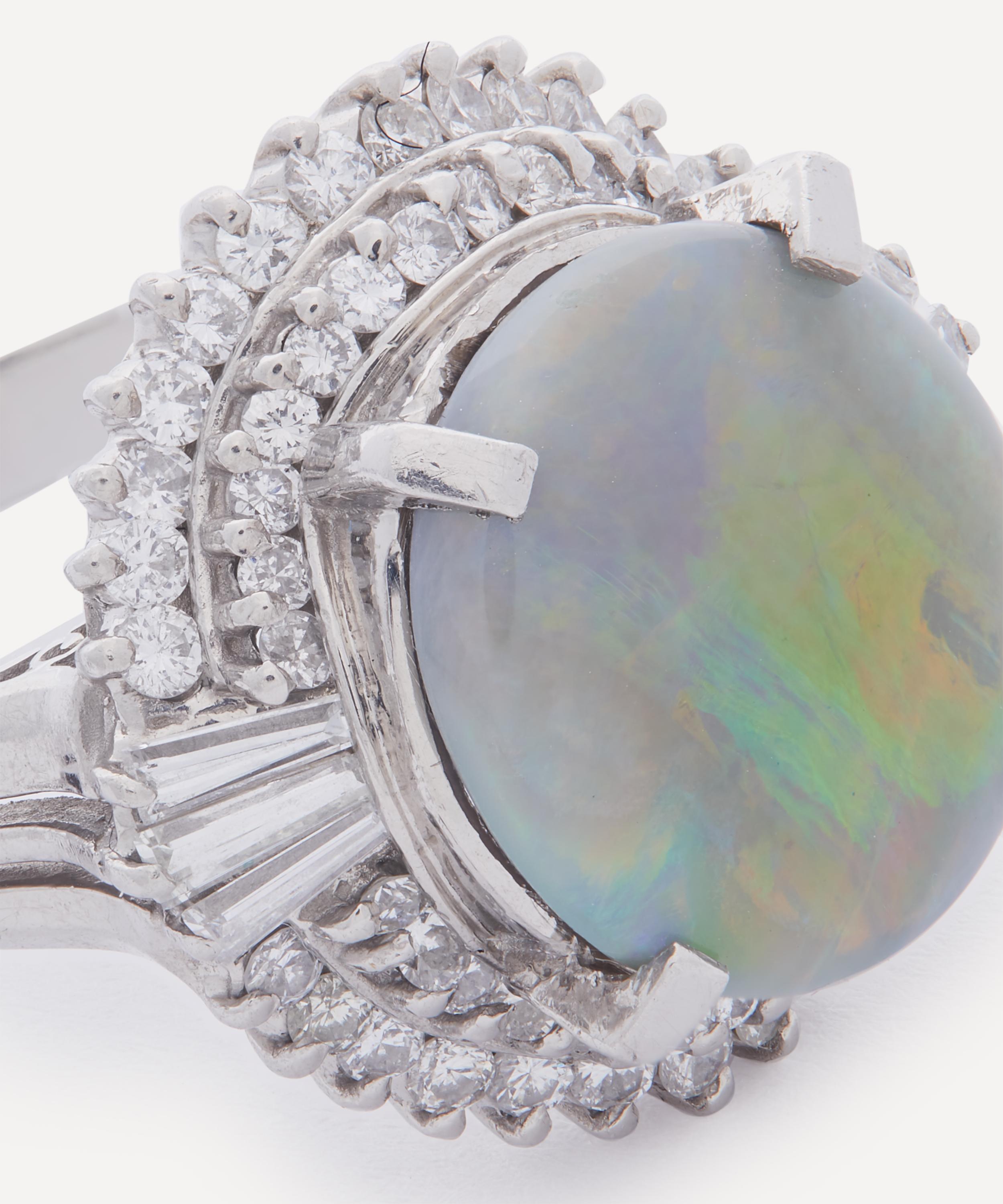 Kojis - Platinum Boulder Opal and Diamond Cocktail Ring image number 3