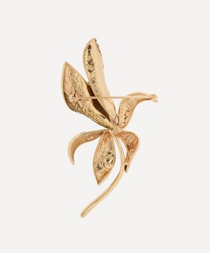 Kojis - 14ct Gold Sapphire and Diamond Lily Brooch image number 3