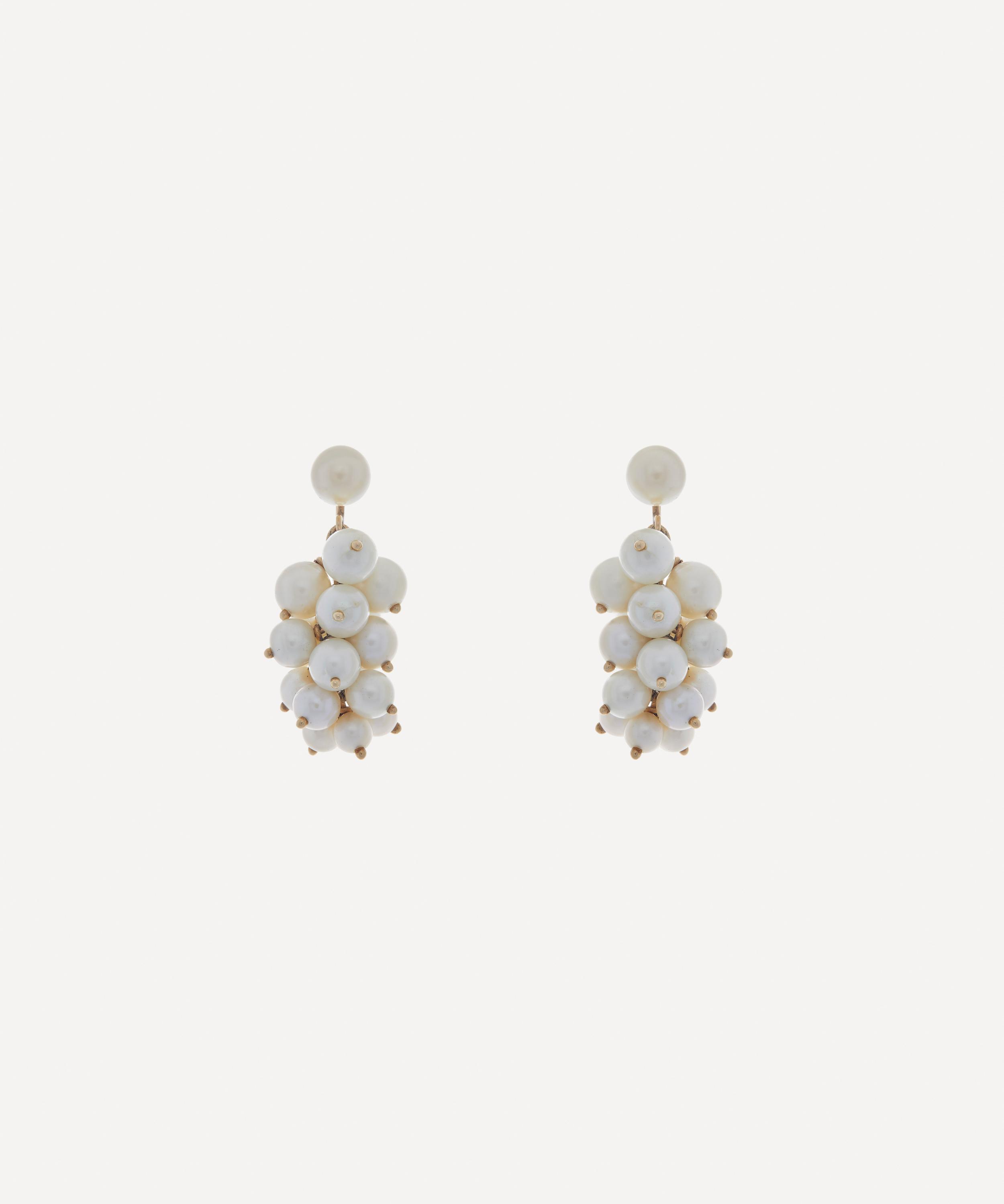 Kojis - 14ct Gold Pearl Tassel Drop Earrings image number 0