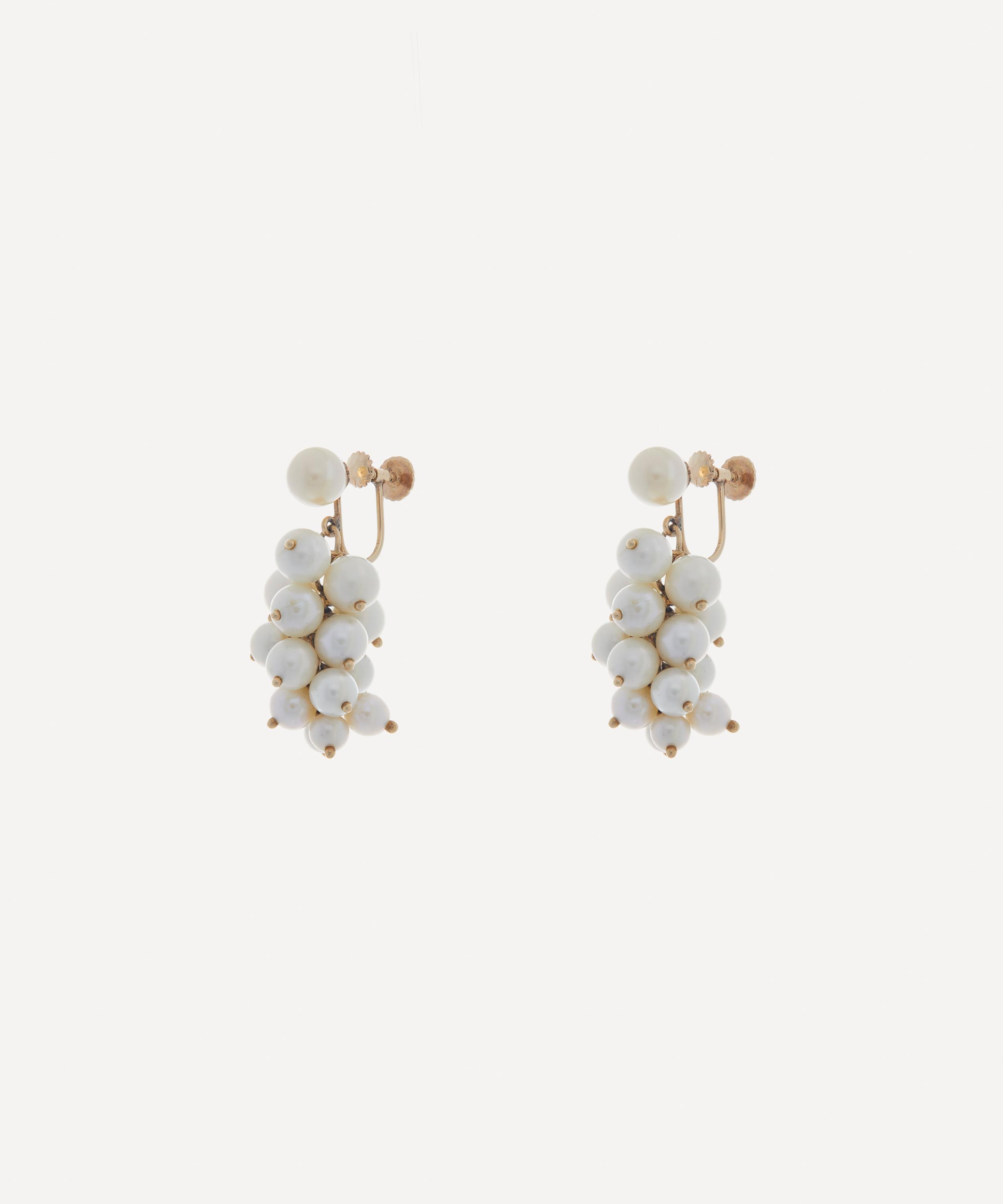 Kojis - 14ct Gold Pearl Tassel Drop Earrings image number 2