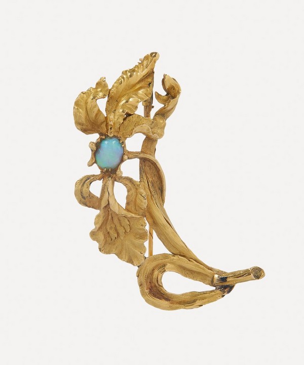 Kojis - 18ct Gold Art Nouveau Opal Iris Brooch image number null
