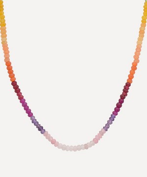 Rachel Jackson - 22ct Gold-Plated Rainbow Happy Face Gemstone Bead Necklace image number 2