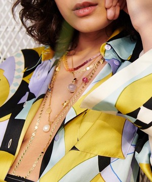 Rachel Jackson - 22ct Gold-Plated Rainbow Happy Face Gemstone Bead Necklace image number 3