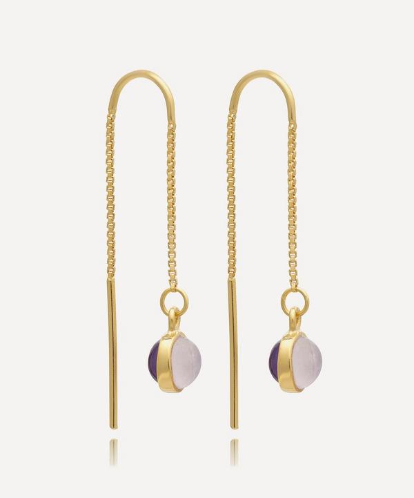 Rachel Jackson - 22ct Gold-Plated Double Gemstone Threader Drop Earrings image number null