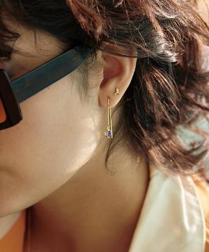 Rachel Jackson - 22ct Gold-Plated Double Gemstone Threader Drop Earrings image number 2