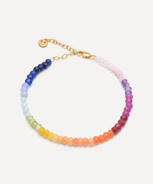 22ct Gold-Plated Rainbow Sunset Gemstone Bead Bracelet