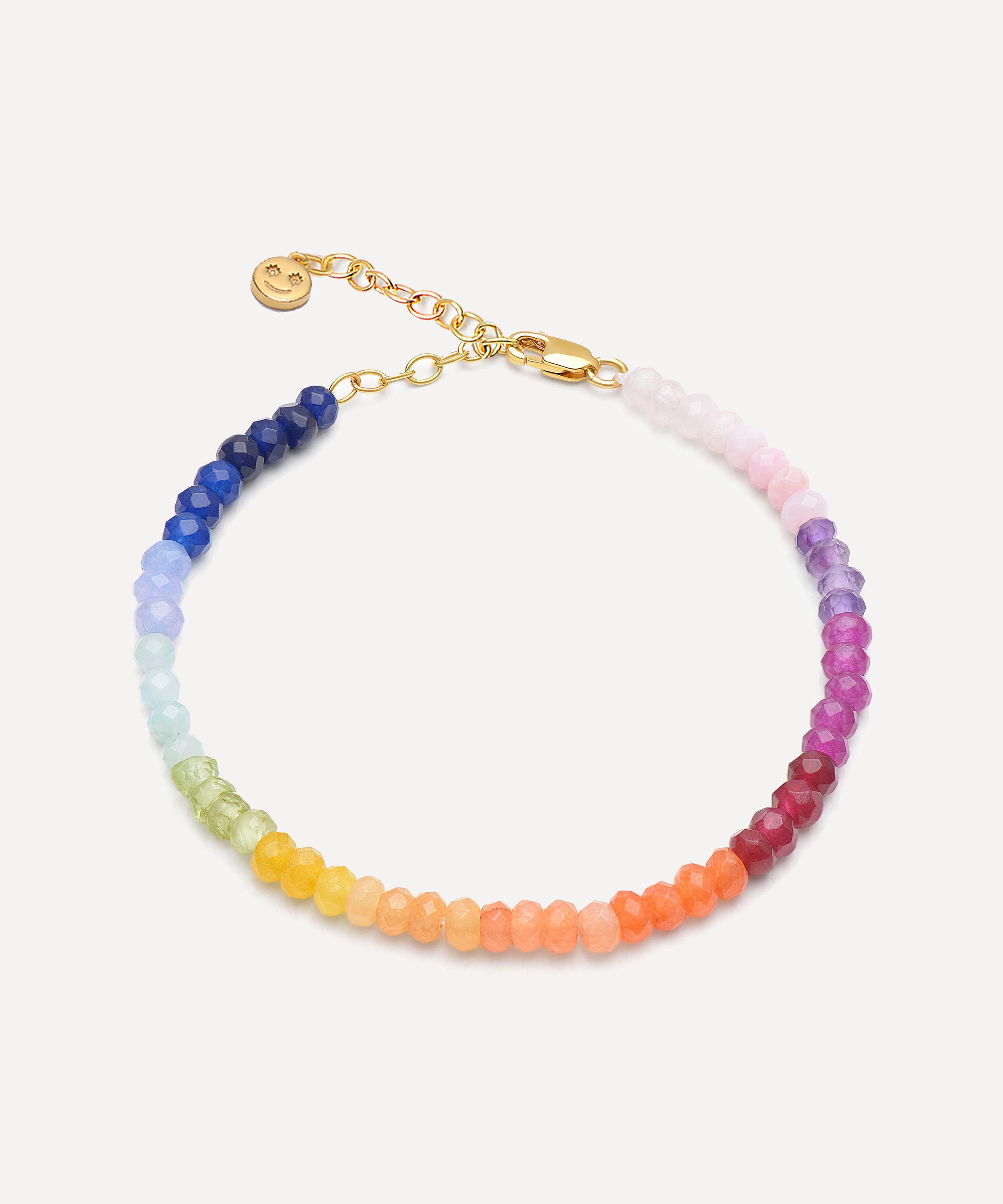 Rachel Jackson - 22ct Gold-Plated Rainbow Sunset Gemstone Bead Bracelet image number 0