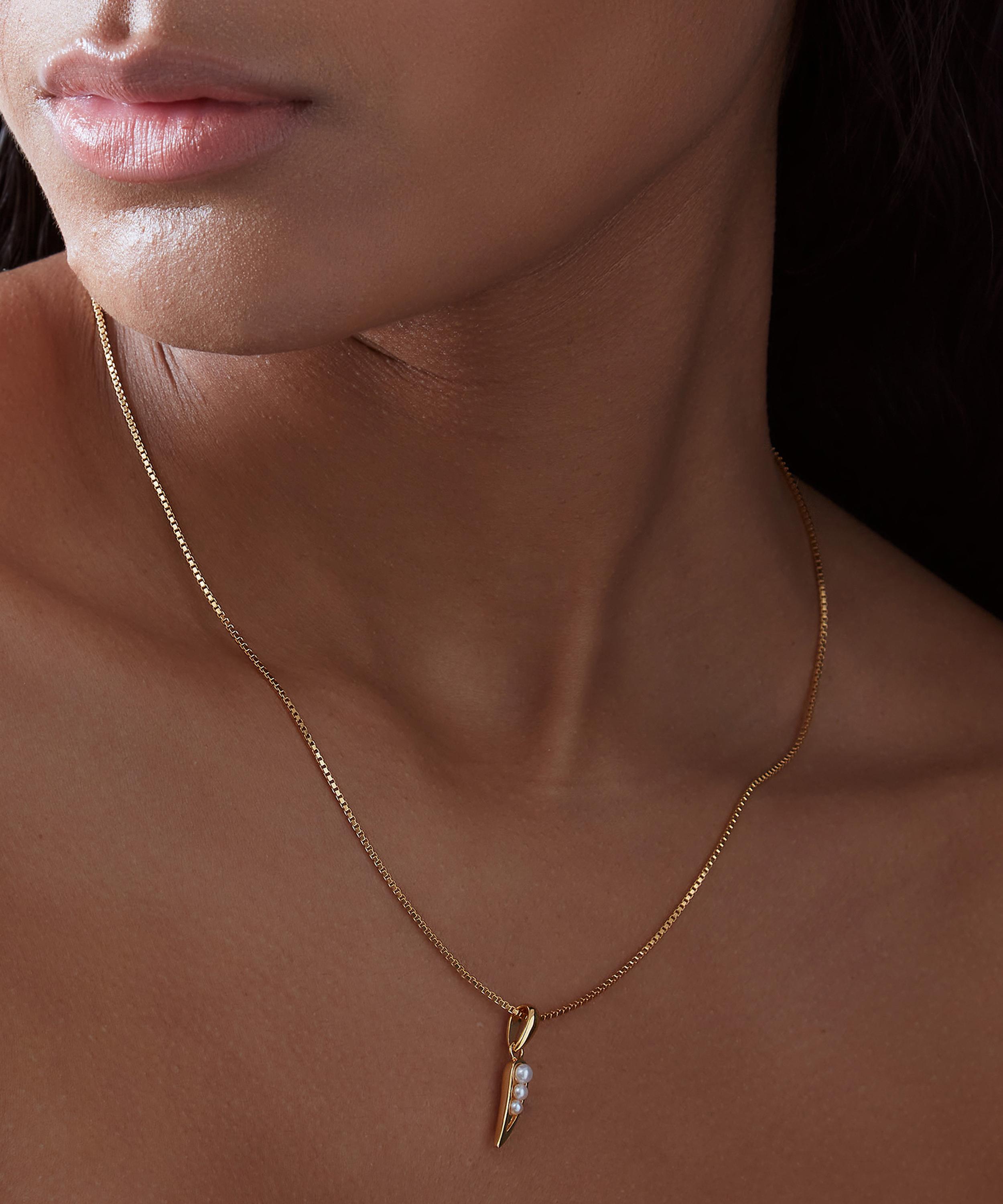 Rachel Jackson - 22ct Gold-Plated Mini Kindred Pearl Pendant Necklace image number 1