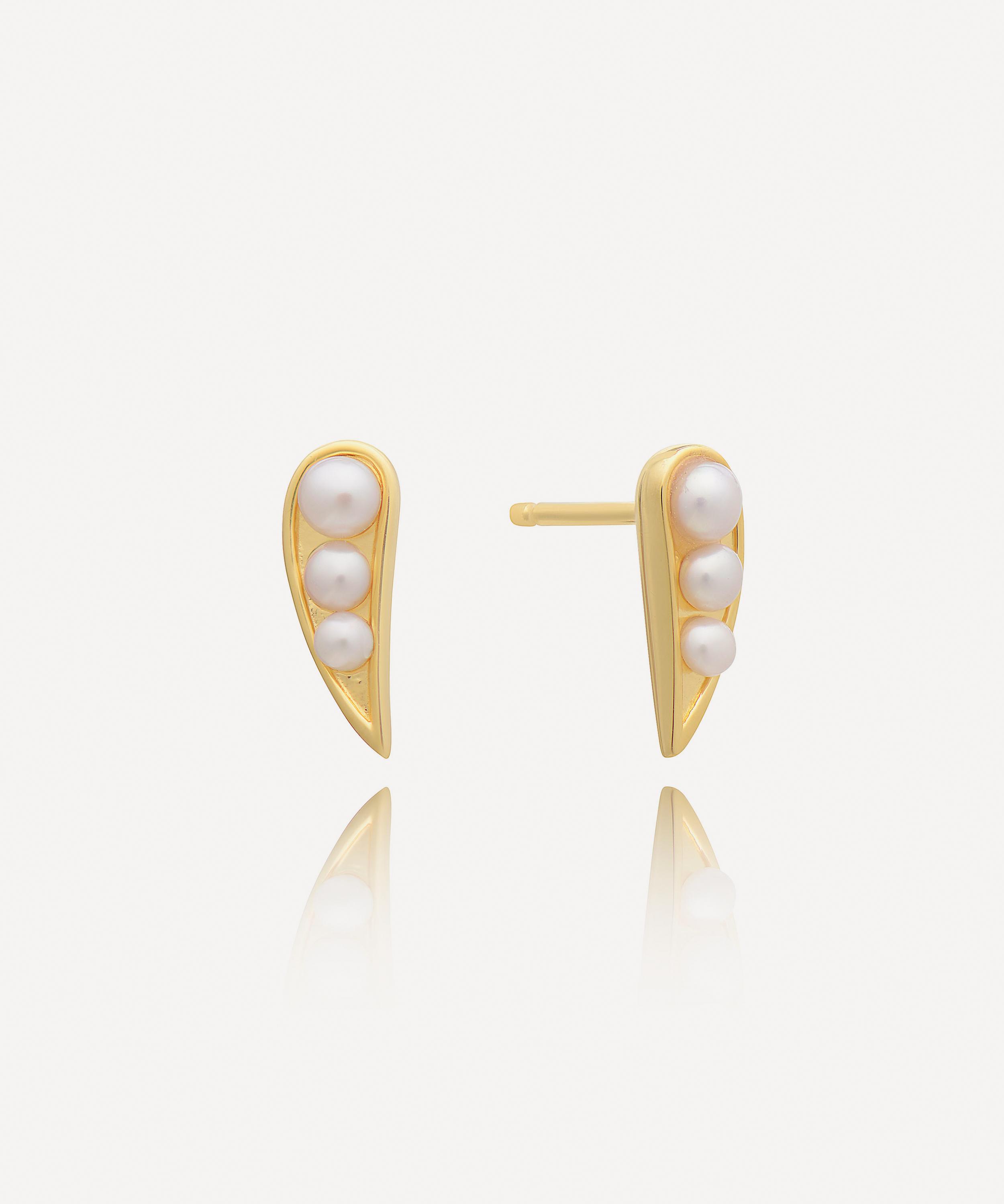 Rachel Jackson - 22ct Gold-Plated Kindred Pearl Stud Earrings image number 0