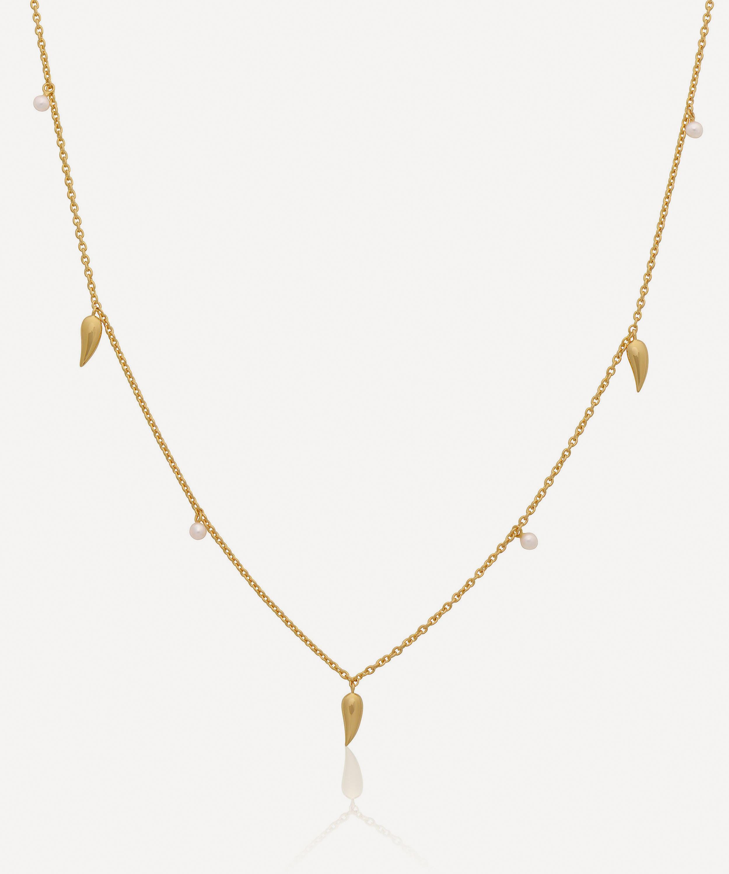 Rachel Jackson - 22ct Gold-Plated Studded Pearl Choker Necklace image number 0