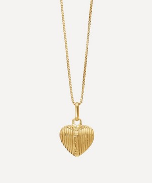 Rachel Jackson - 22ct Gold-Plated Deco Love Heart Pendant Necklace image number 0