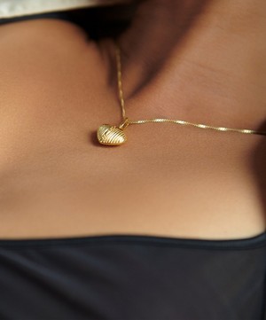 Rachel Jackson - 22ct Gold-Plated Deco Love Heart Pendant Necklace image number 1
