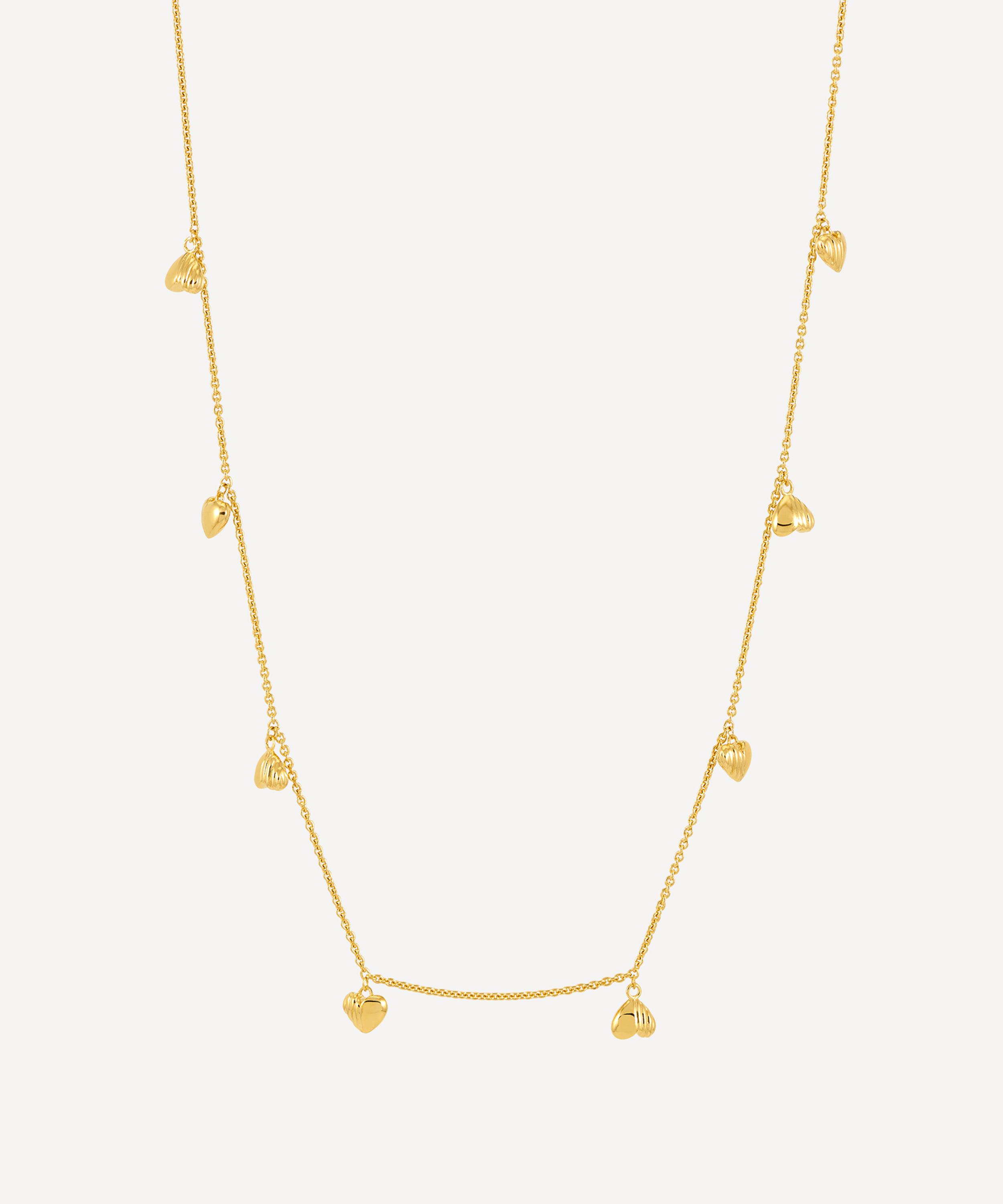 Rachel Jackson - 22ct Gold-Plated Untamed Deco Hearts Necklace image number 0