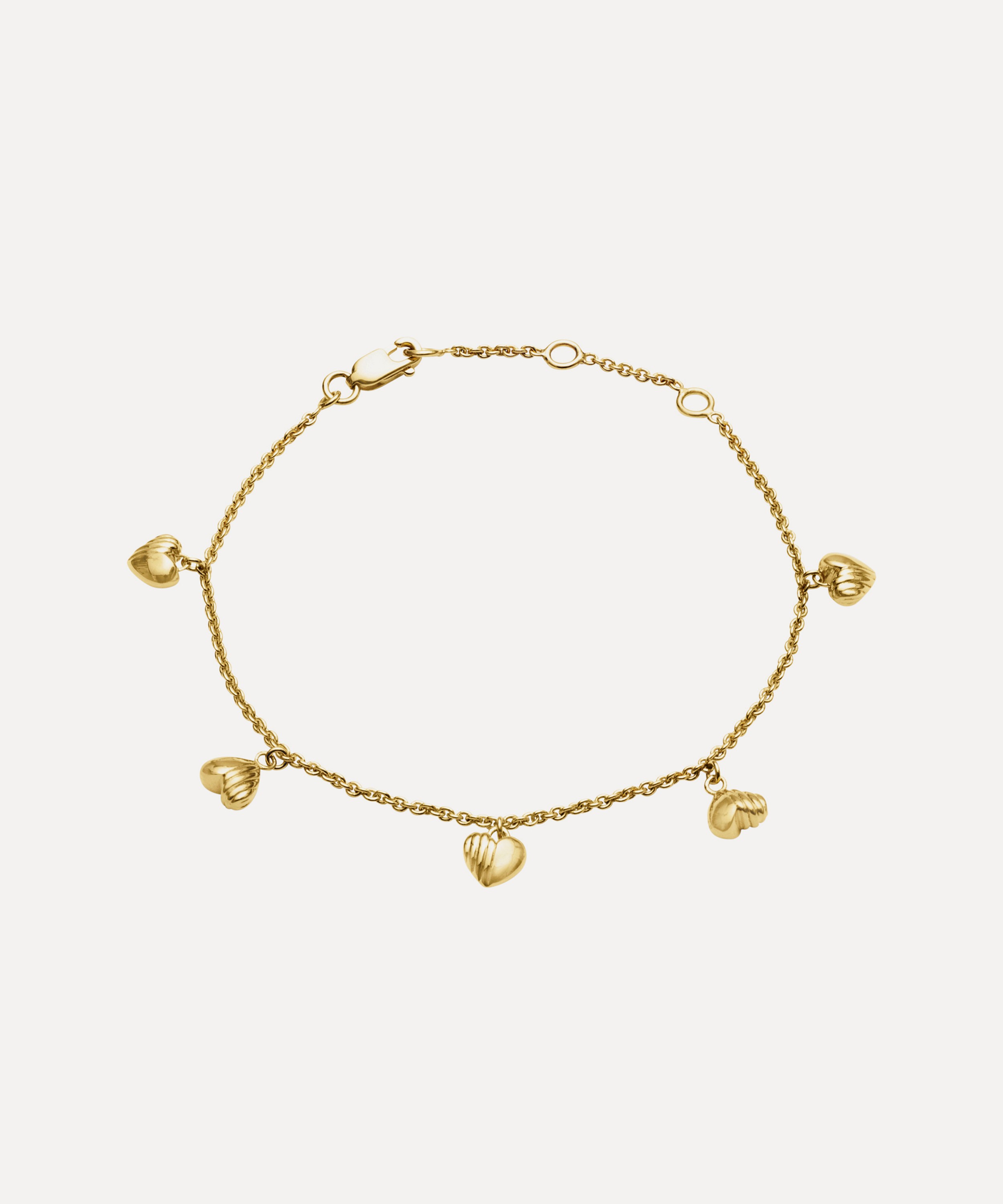 Rachel Jackson - 22ct Gold-Plated Untamed Deco Hearts Bracelet image number 0