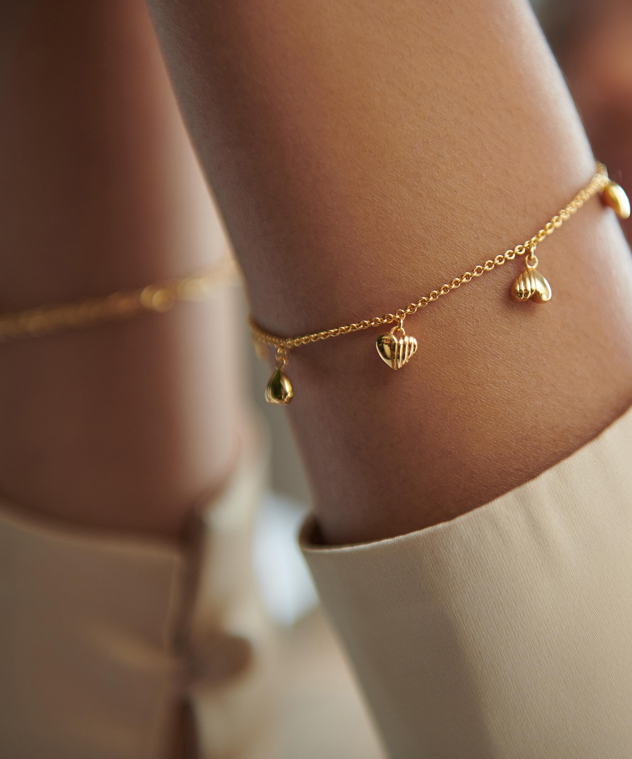 Rachel Jackson - 22ct Gold-Plated Untamed Deco Hearts Bracelet image number 1