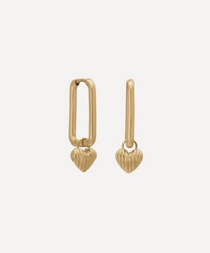 Rachel Jackson - 22ct Gold-Plated Deco Heart Oval Link Hoop Earrings image number 0