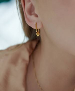 Rachel Jackson - 22ct Gold-Plated Deco Heart Oval Link Hoop Earrings image number 1