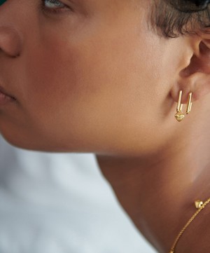 Rachel Jackson - 22ct Gold-Plated Deco Heart Oval Link Hoop Earrings image number 2