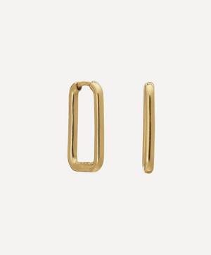 22ct Gold-Plated Oval Link Hoop Earrings