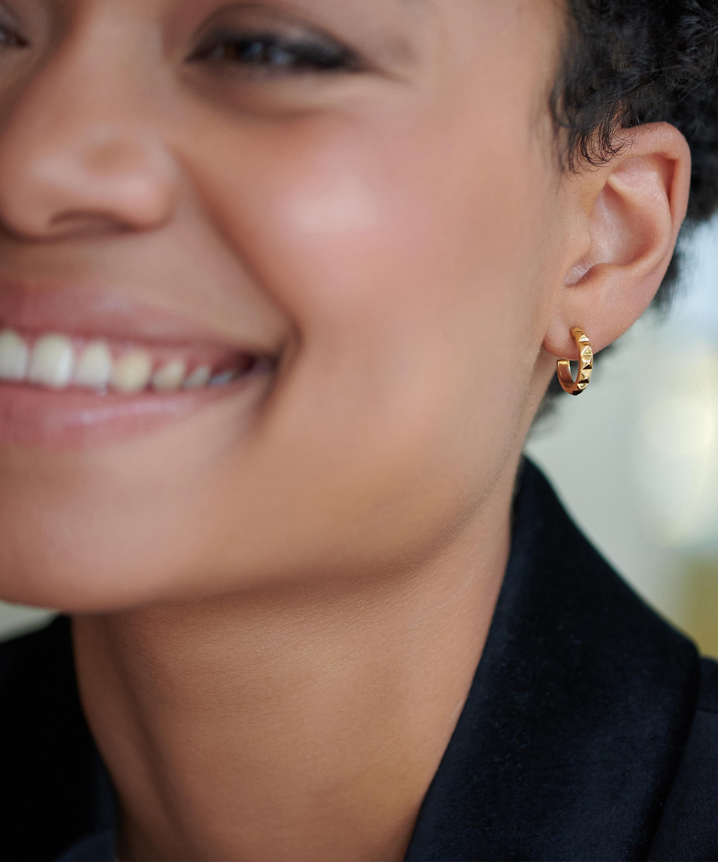 Rachel Jackson - 22ct Gold-Plated Mini Spike Hoop Earrings image number 1