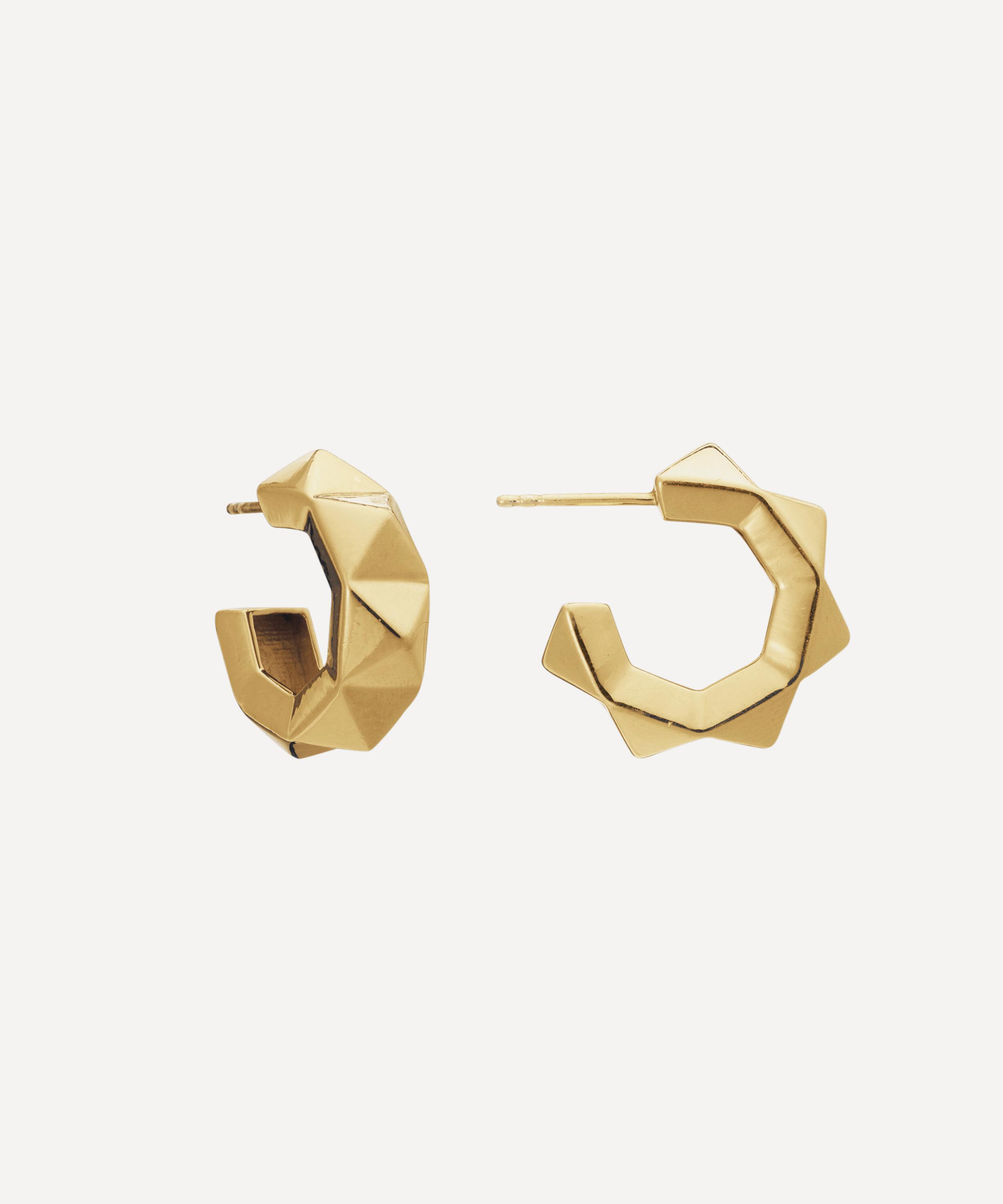 Rachel Jackson - 22ct Gold-Plated Chunky Spike Hoop Earrings image number 0