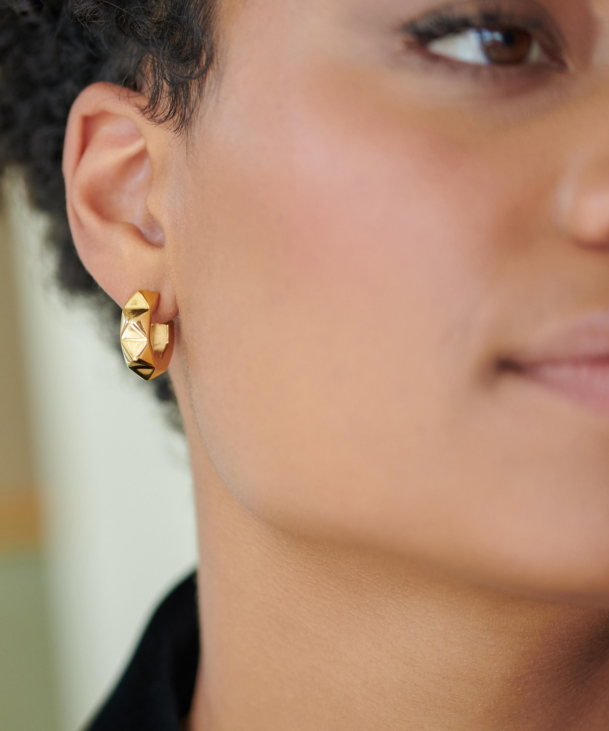 Rachel Jackson - 22ct Gold-Plated Chunky Spike Hoop Earrings image number 1