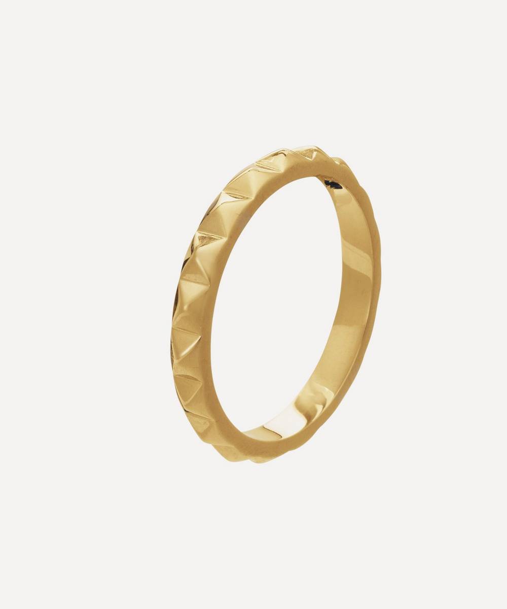 Rachel Jackson - 22ct Gold-Plated Spike Stacking Ring