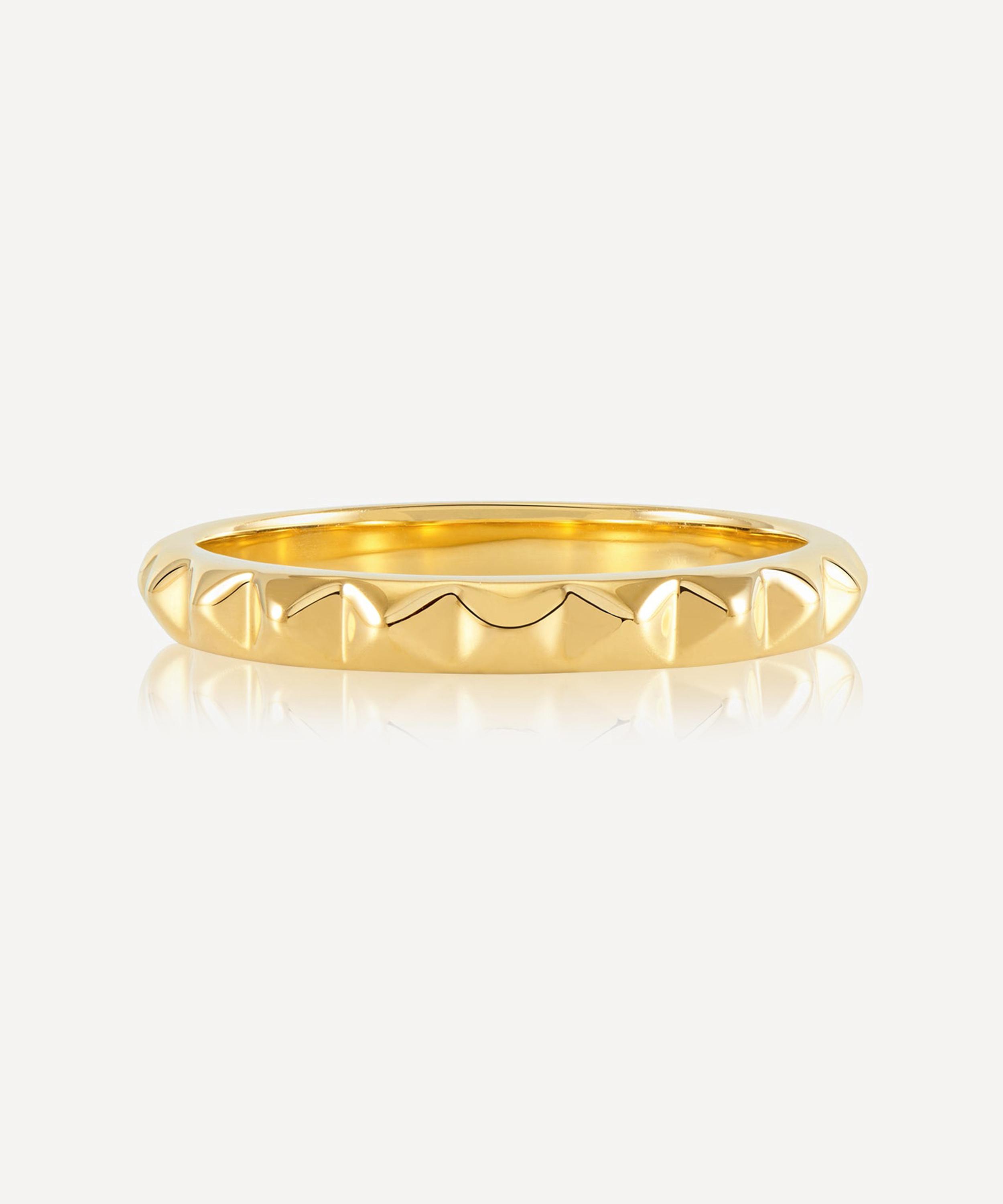 Rachel Jackson - 22ct Gold-Plated Spike Stacking Ring