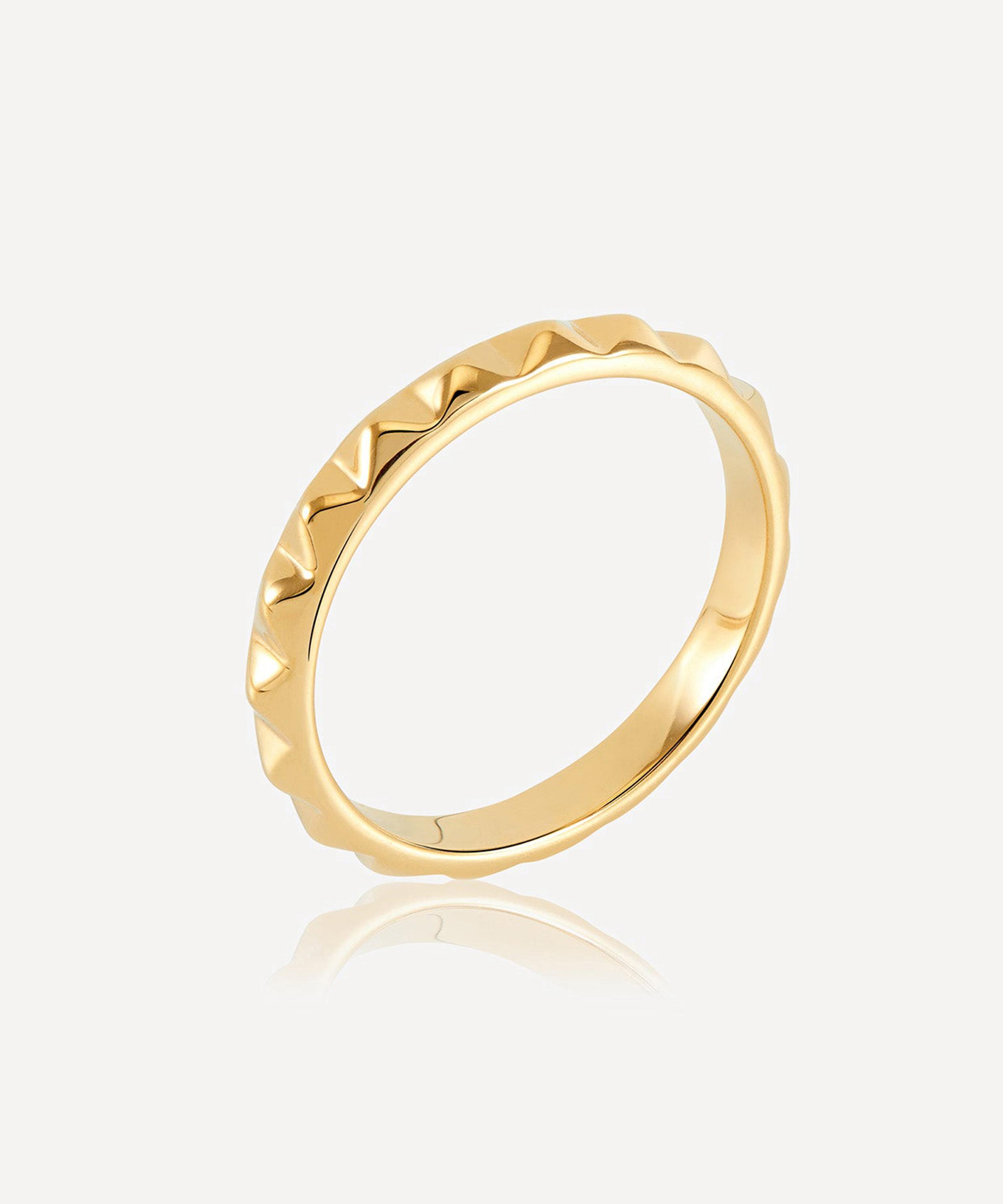 Rachel Jackson - 22ct Gold-Plated Spike Stacking Ring image number 1
