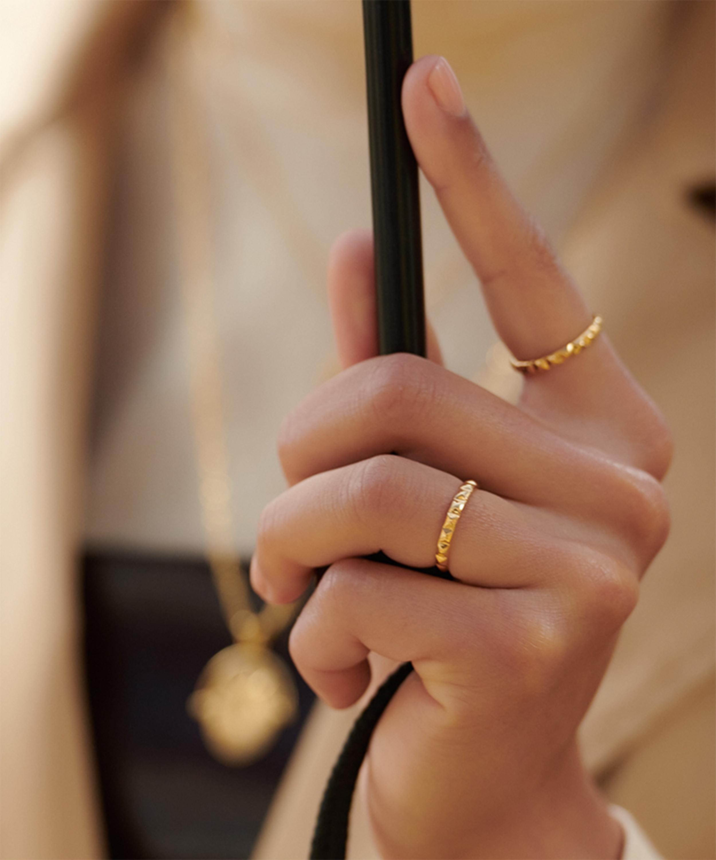 Rachel Jackson - 22ct Gold-Plated Spike Stacking Ring image number 2