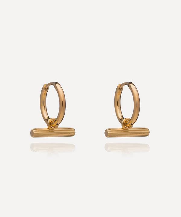 Rachel Jackson - 22ct Gold-Plated Mini T-Bar Huggie Hoop Earrings