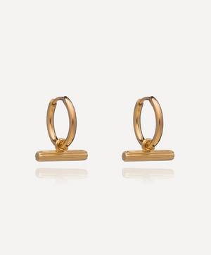 22ct Gold-Plated Mini T-Bar Huggie Hoop Earrings