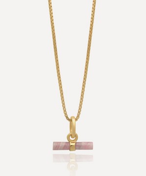Rachel Jackson - 22ct Gold-Plated Mini Rose T-Bar Pendant Necklace image number 0