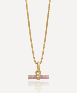 Rachel Jackson - 22ct Gold-Plated Mini Rose T-Bar Pendant Necklace image number 0