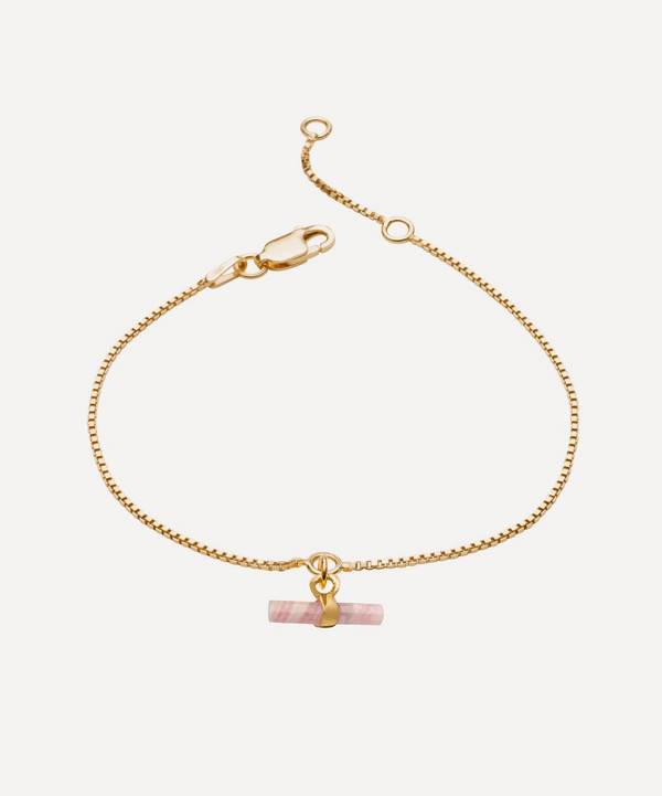 Rachel Jackson - 22ct Gold-Plated Mini Rose T-Bar Bracelet