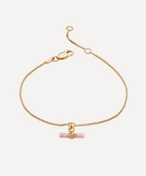 Rachel Jackson - 22ct Gold-Plated Mini Rose T-Bar Bracelet image number 0