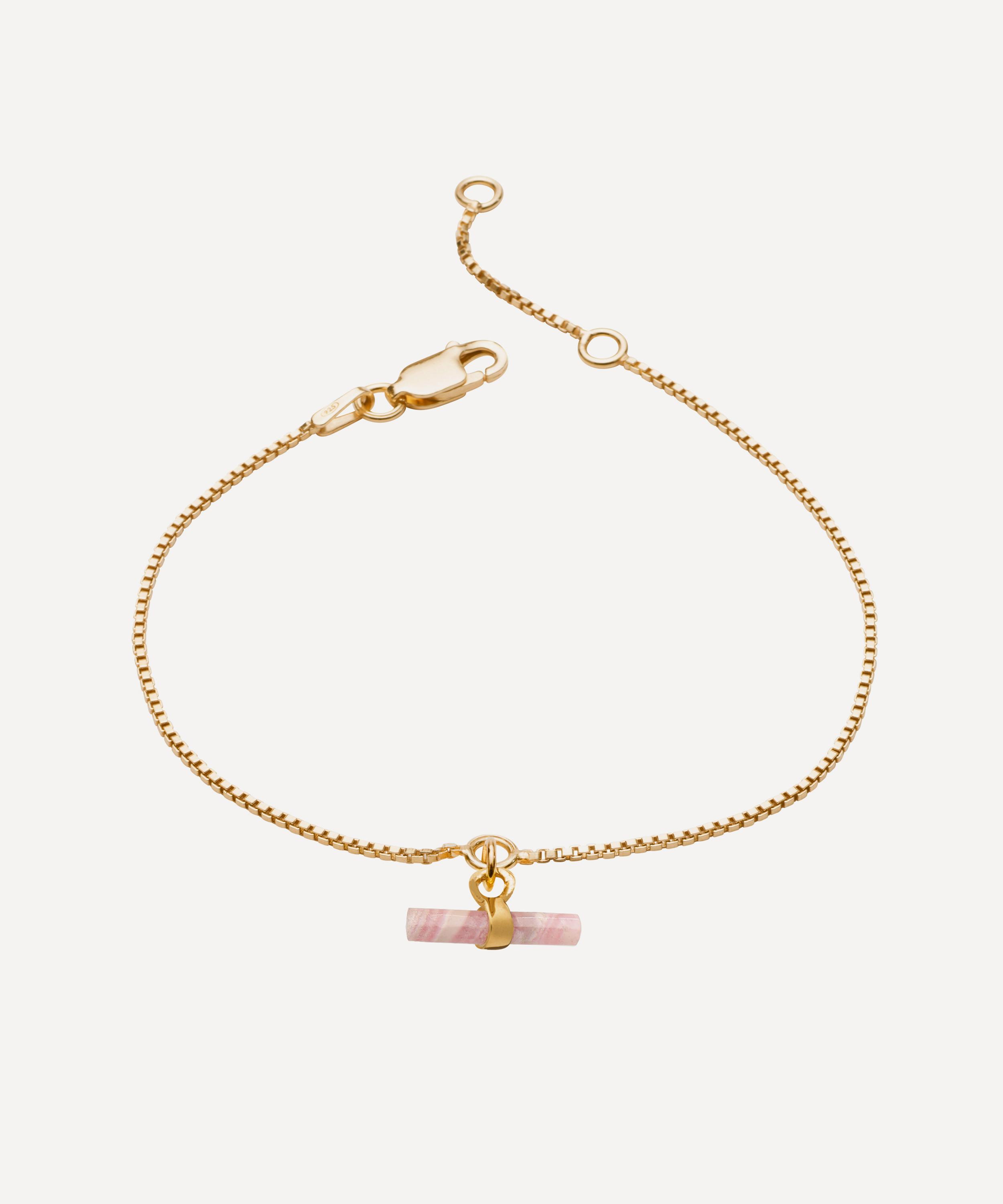 Rachel Jackson - 22ct Gold-Plated Mini Rose T-Bar Bracelet image number 0