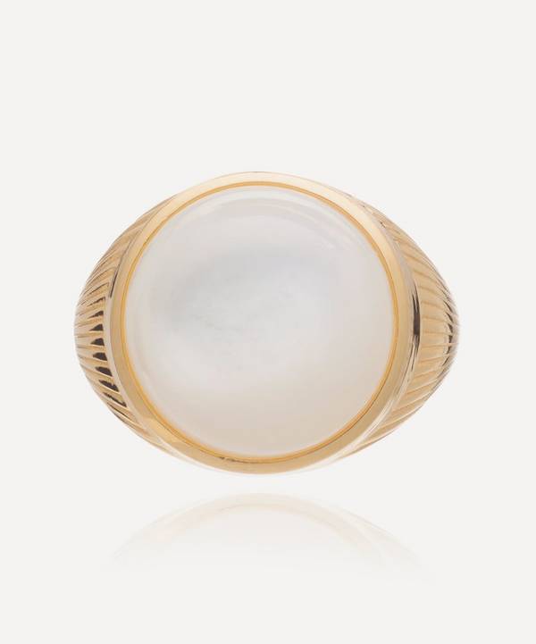 Rachel Jackson - 22ct Gold-Plated Mother of Pearl Cabochon Signet Ring