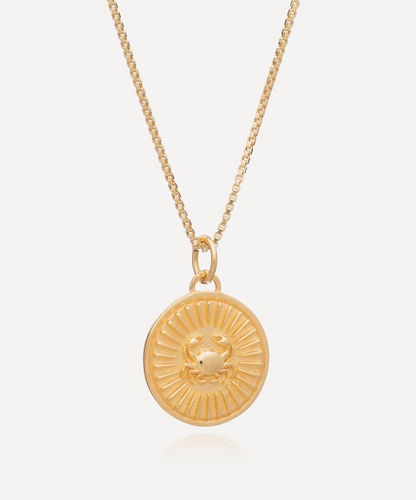 Rachel Jackson - 22ct Gold-Plated Cancer Zodiac Art Coin Pendant Necklace image number null