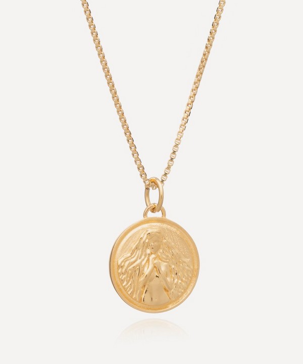 Rachel Jackson - 22ct Gold-Plated Virgo Zodiac Art Coin Pendant Necklace image number null