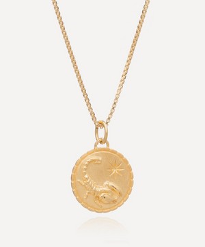 Rachel Jackson - 22ct Gold-Plated Scorpio Zodiac Art Coin Pendant Necklace image number 0