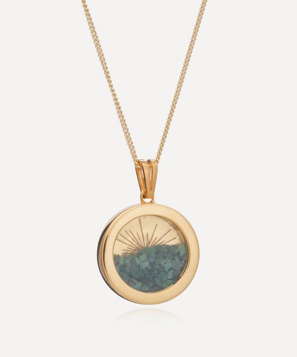 Rachel Jackson - 22ct Gold-Plated Small Sunburst May Birthstone Amulet Necklace image number null
