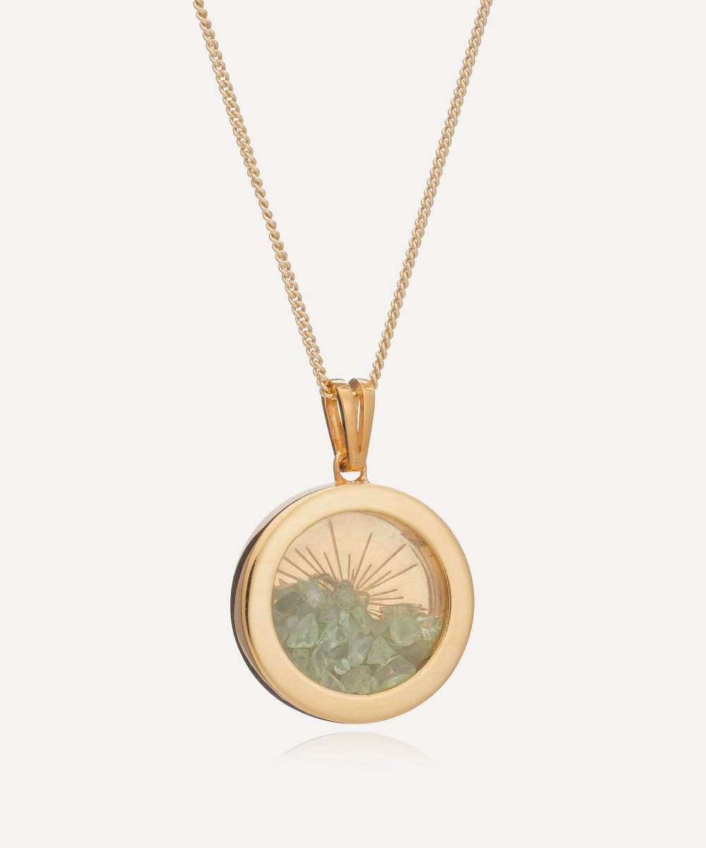 Rachel Jackson - 22ct Gold-Plated Small Sunburst August Birthstone Amulet Necklace
