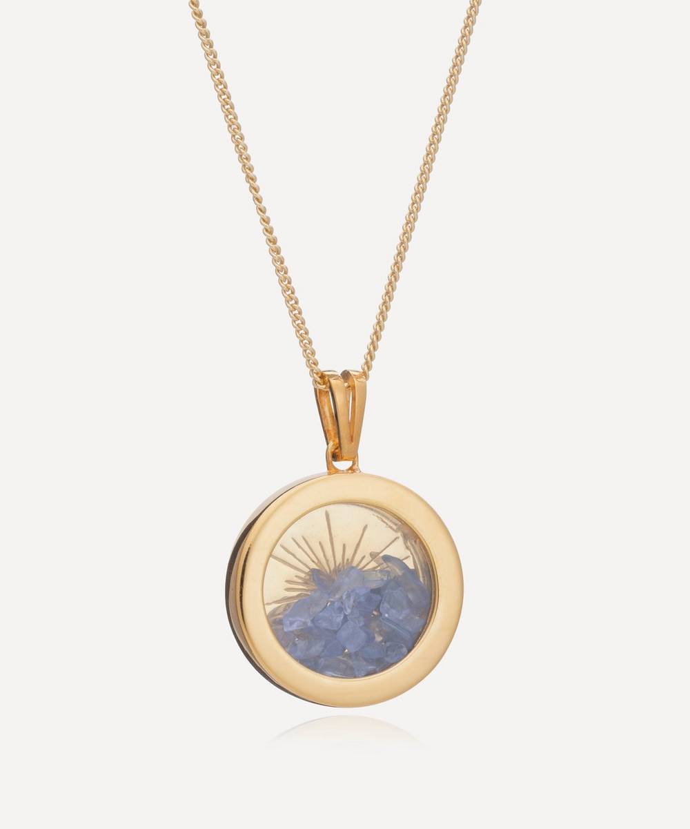 Rachel Jackson - 22ct Gold-Plated Small Sunburst December Birthstone Amulet Necklace